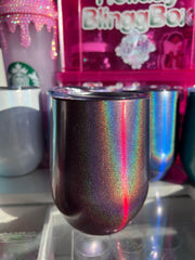 12oz Stainless Steel Glitter Wine Tumbler