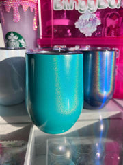 12oz Stainless Steel Glitter Wine Tumbler