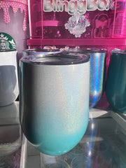 12oz Stainless Steel Glitter Wine Tumbler